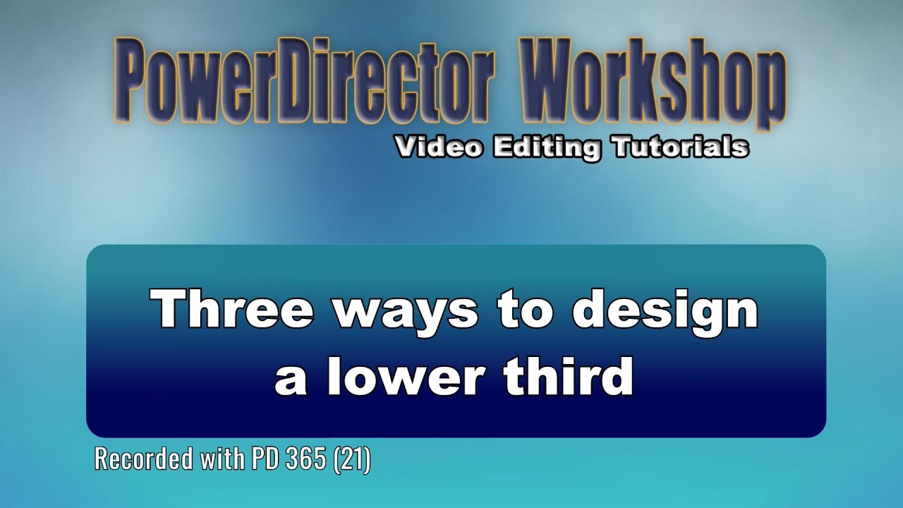 Three ways to design a lower third - YouTube