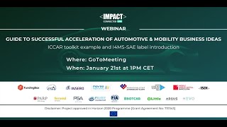 "Successful acceleration of Automotive Mobility business ideas". IMPACT Connected Car webinar.