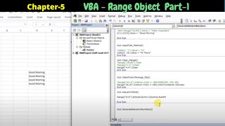 VBA - Part-1 What is Range Object in VBA | Range Object in VBA