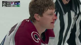 NATHAN MACKINNON DROPS THE GLOVES WITH ROOPE HINTZ