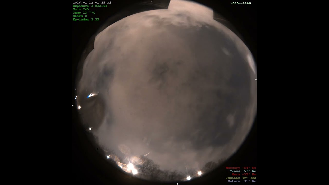 2026-01-21 Beautiful Relaxing Night Sky in Glorious 4K | Stars, Meteors, Satellites, Clouds, Rain