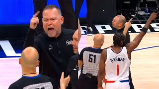 James Harden ejects Michael Malone 🤣