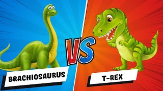 T-Rex vs. Brachiosaurus | Dino Battle Showdown for Kids! With Giggles Squad Fam