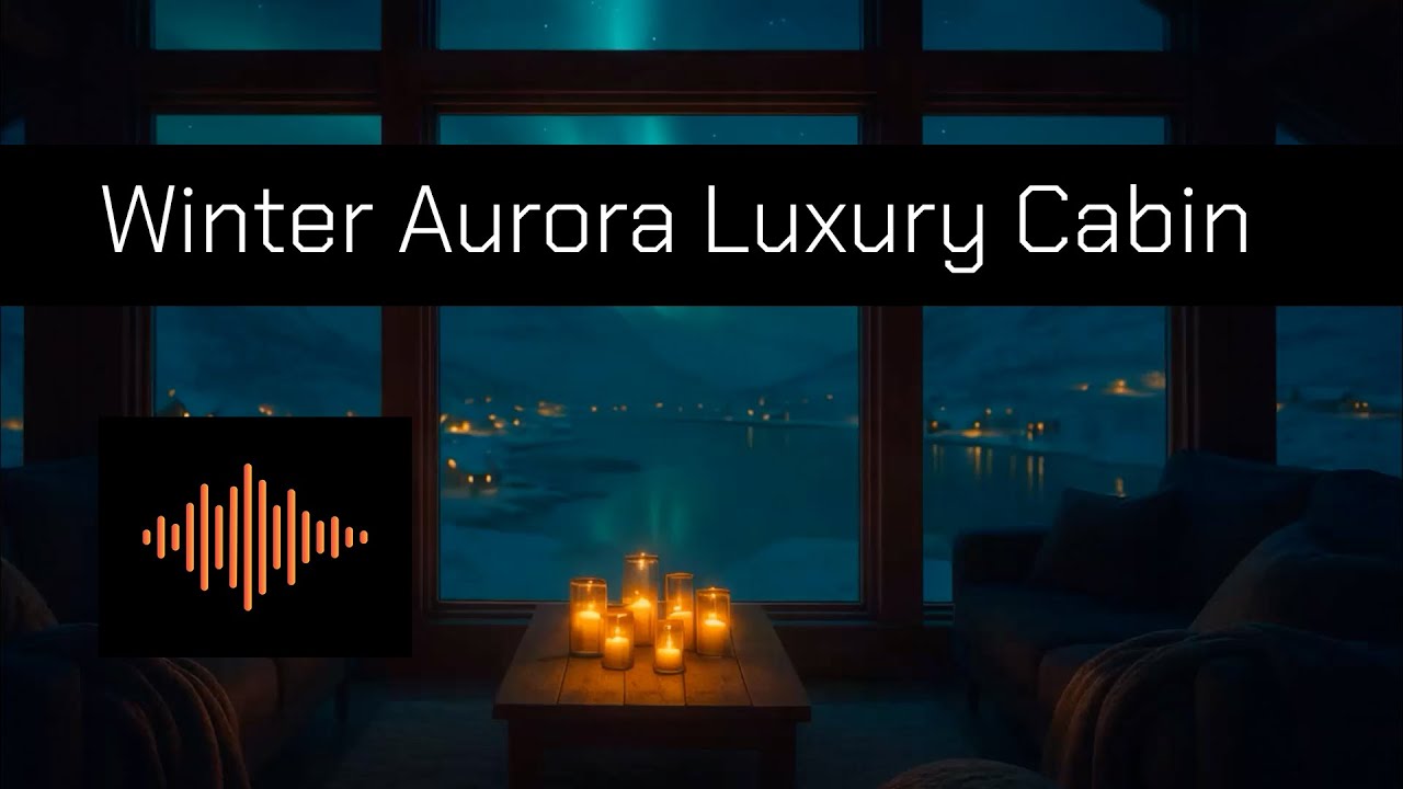 Winter Aurora Luxury Cabin | Drone Ambience for Sleep - 8hrs