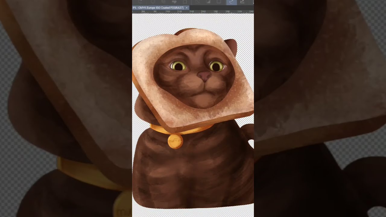 bread cat coloring layers 