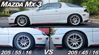 205 45 16 vs 205 55 16 Advan Tire Comparison Mazda Mx3 Fitment