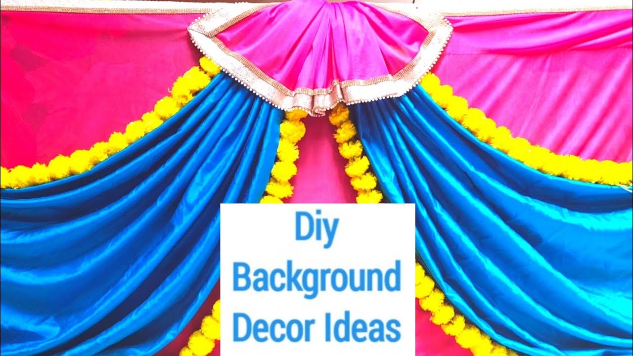 diy backdrop Navratri decoration ideas at home backdrop decoration