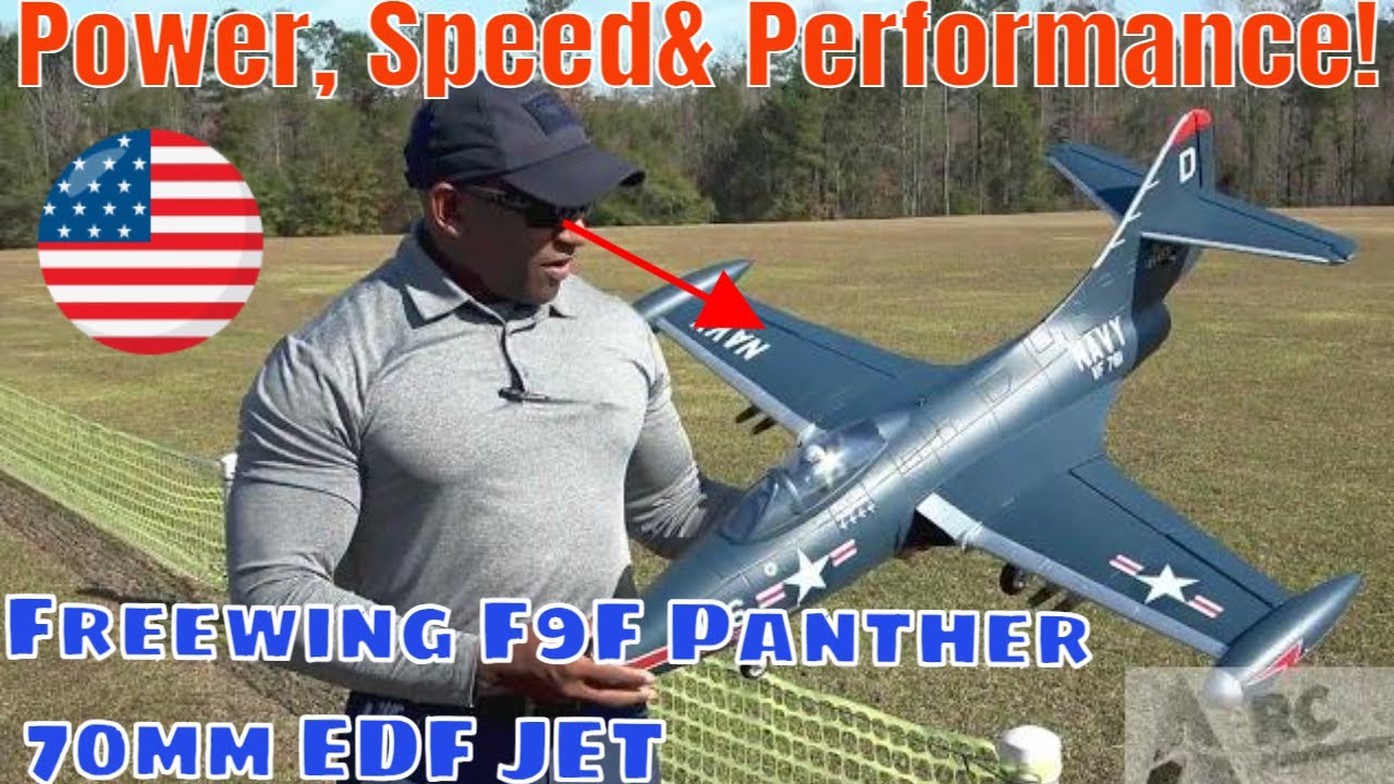 Потрясающий, совершенно новый, мощный самолёт! Freewing F9F Panther 70mm EDF Jet