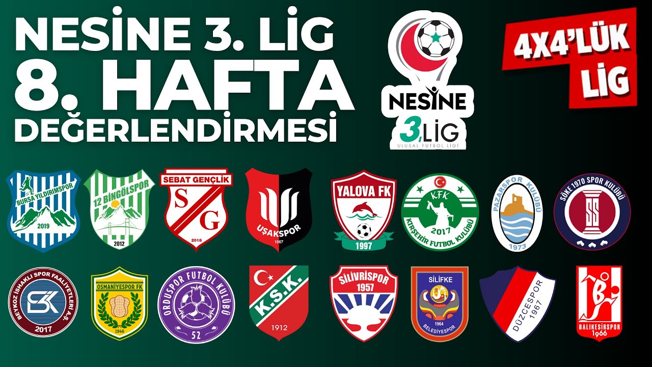 Nesine 3. Lig 8. Hafta Değerlendirmesi | 4X4'LÜK LİG