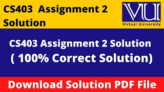 cs403 assignment 2 2024 || Download File in  PDF
