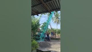 cara menaikan tower toa 9 meter. hanya butuh 1 menit || terima jasa pembuatan juga boss 👍👍💪