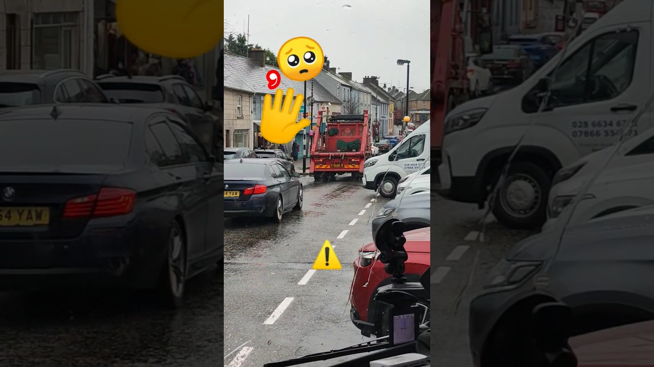 Do not try to get closer and tailgate that skip loader  truck  Caution ⚠️