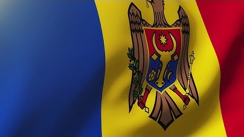 Moldova Flag Waving In The Wind. Looping Sun Rises Style. Animation Loop Stock Animation