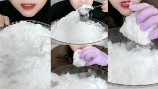 Shavedice Powdery Ice Asmr Soft Ice Bites Squeaky Ice Asmr Ice Eating Video
