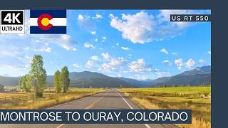 Early Morning Drive on US 550 Montrose to Ouray Colorado in 4K San Juan Mountains