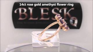 14ct ROSE GOLD AMETHYST FLOWER RING
