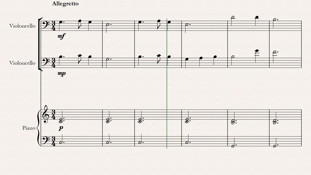 Franz Gruber Silent Nigth Cello duet sheet Music with piano