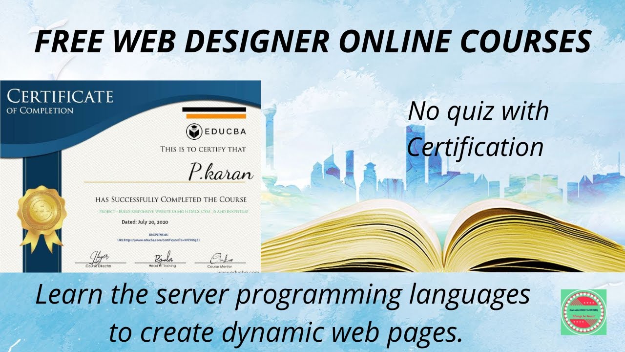 Free Web Design Course | Educba Certification | Courses for all students