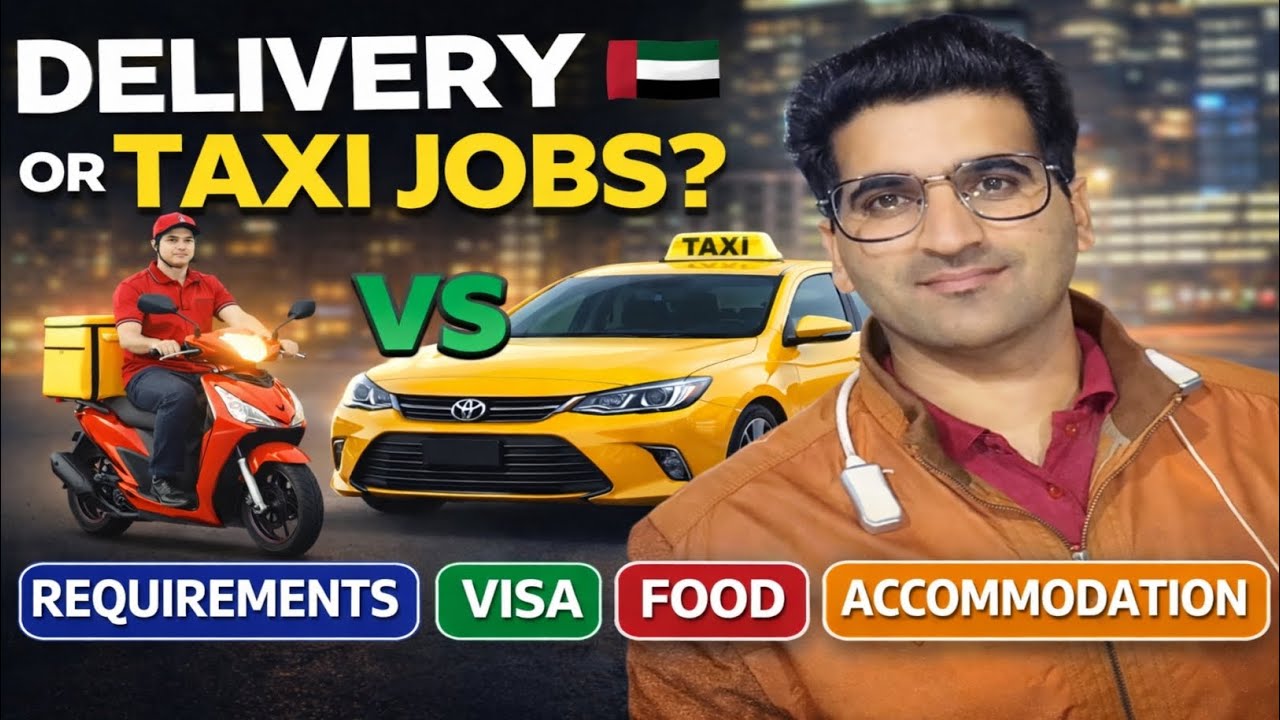 Dubai Taxi vs Delivery Jobs 🇦🇪 | Which is Best? Salary, Visa, Food & Accommodation