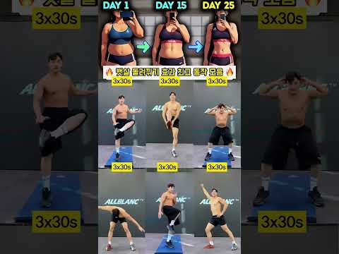 뱃살 돌려깎기 효과 최고 동작 모음 #뱃살운동 #복근운동 #오운완