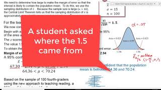 Math 1342 Navidi Sec 8.1 Confidence Interval for Population Mean Sigma Known