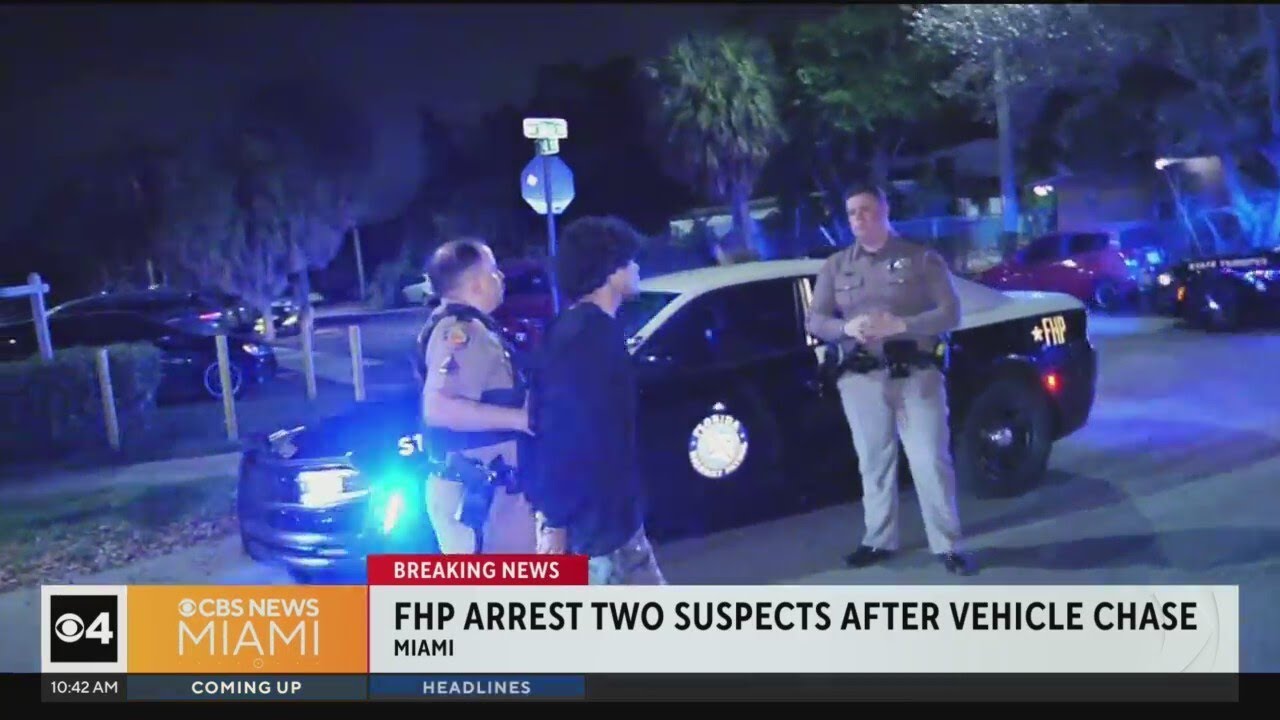FHP arrest two suspects after Miami car chase - YouTube