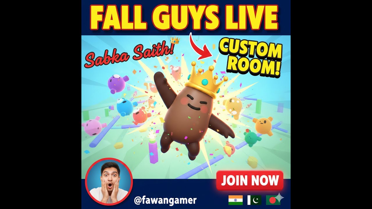 FALL GUYS LIVE: Custom Room - Sabka Saath! 👑 | @FawanGamer Hindi Live Stream 🇮🇳🇵🇰