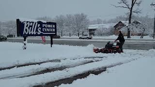 Ariens Mammoth With V-Plow Plowing Snow