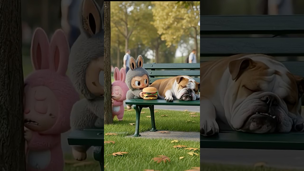 “Labubu stole a burger from the Bulldog and gave it to a little boy.”  