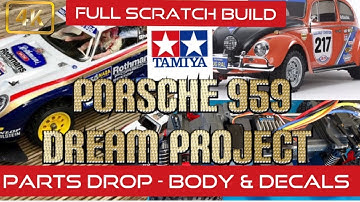TAMIYA MF-01X CUSTOM PORSCHE 959 BUILD - PARTS DROP - BODY AND DECALS