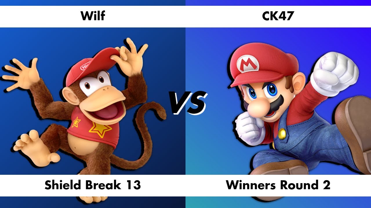 Wilf (Diddy Kong) vs CK47 (Mario) Shield Break 13 Winners Round 2 - YouTube