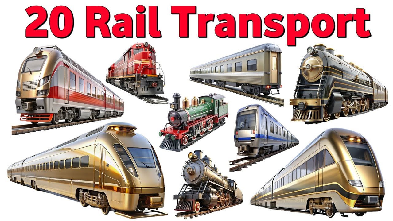 रेलगाड़ी के नाम | 20 Types of Trains | Train Names for Kids | Types of Train in Hindi Toy Train kids