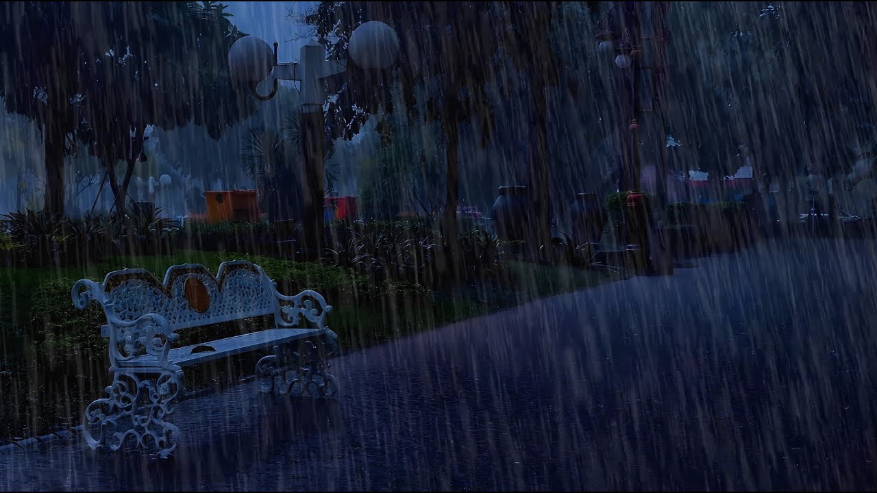 ASMR Rain in an Empty Urban Park: Intensely Relaxing Sounds for Meditation & Sound Therapy
