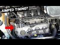 HOW TO KNOW IF A CAR JUMPED TIMING CHAIN TIMING BELT. SYMPTOMS JUMPED TIMING