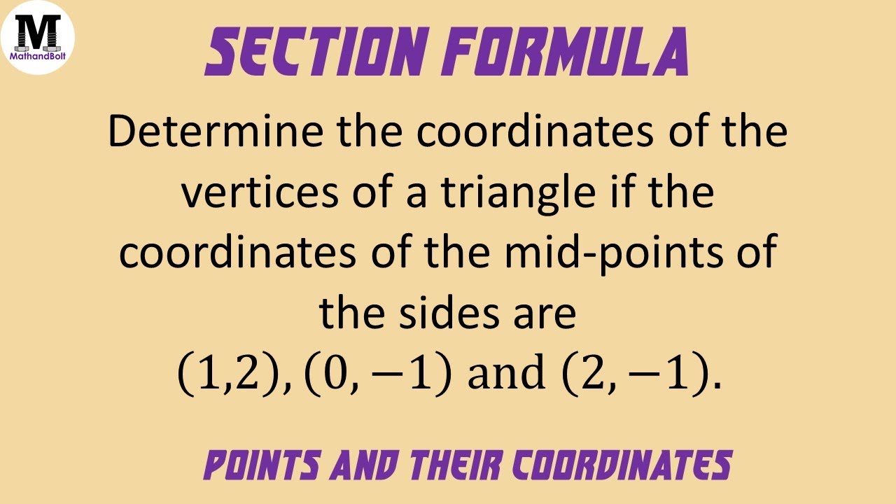 38 | Points And Their Co-ordinates | Section Formula - Worked Out ...