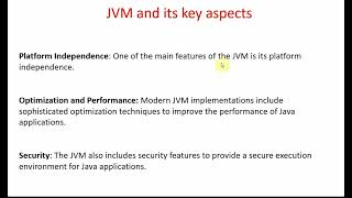 JVM and its key aspects || Java Interview Questions and answers