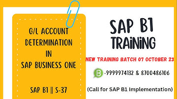 G/L Account Determination in SAP Business One || S-37