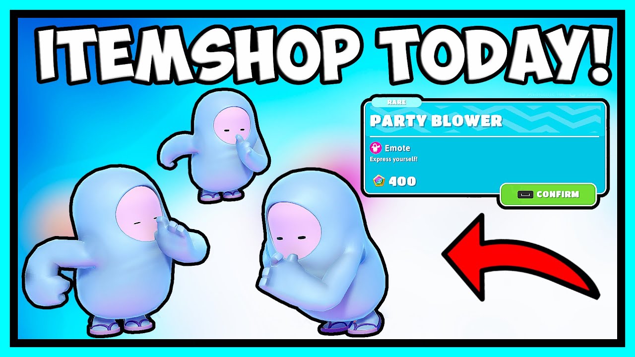 FALL GUYS ITEM SHOP TODAY *PARTY BLOWER* EMOTE