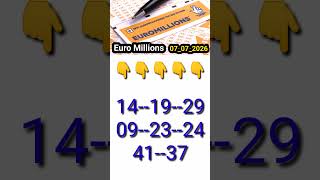 Euromillions Lottery Winning Numbers 07-07-2026, #euromillones