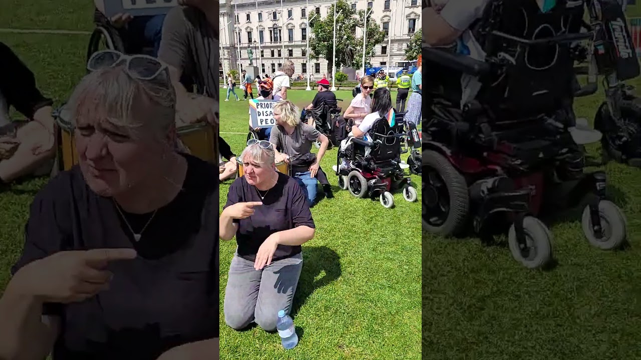 Disabled People Protest Demanding Rights and Dignity Outside Parliament