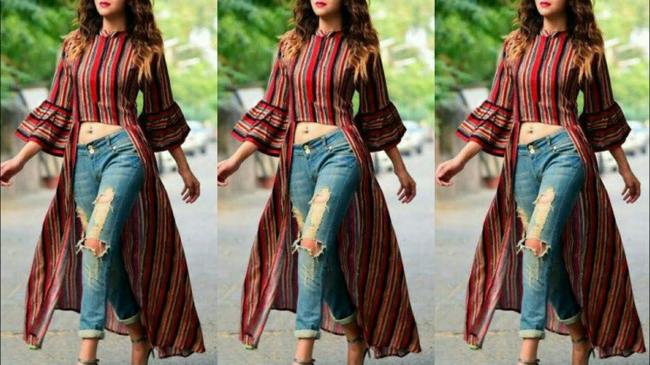 jeans!! Stylish long Kurti/kurtas 