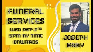 Joseph Baby Funeral Starts Wed Sep 2nd 5pm NY time
