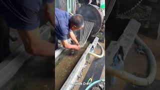Extruding and Cooling Process in a Plastic Granulation Machin