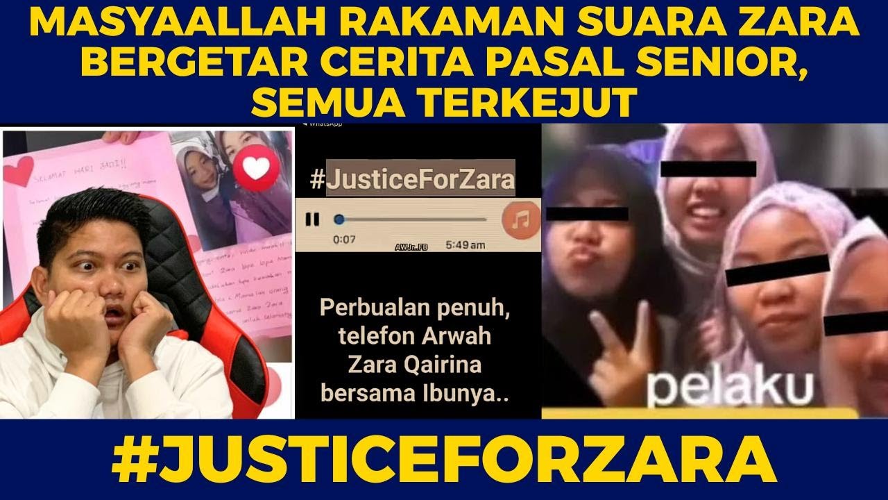 MASYAALLAH RAKAMAN SUARA ZARA BERGETAR CERITA PASAL SENIOR, SEMUA TERKEJUT #justiceforzara