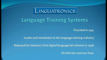 Linguatronics PowerPoint Presentation - Introduction - Company and Language Training Systems