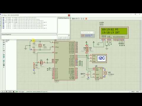 RTC Module (DS1307) Interfacing with 89C51 | Simulation | Using I2C Protocol
