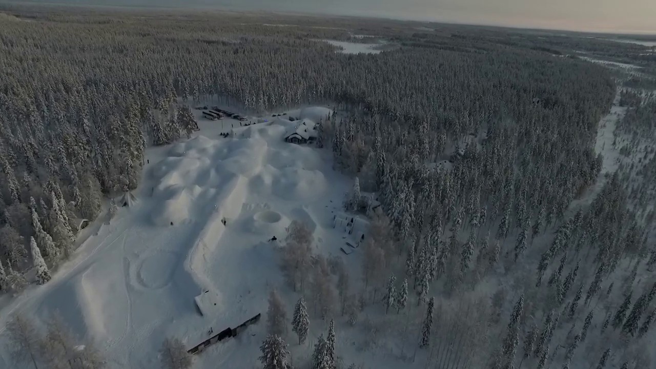 Lapland Hotels SnowVillage from drone perspective 2017-2018.