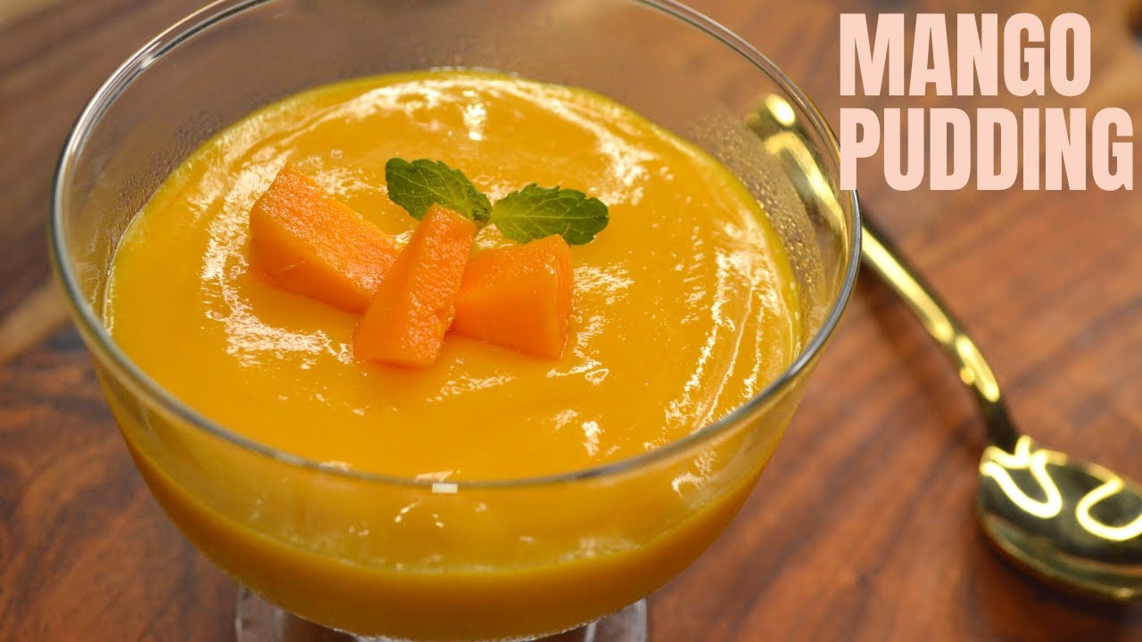 How to make Mango pudding without agar agar and gelatin | Mango pudding