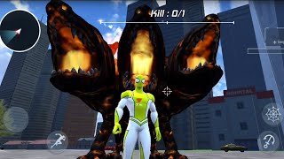 Flying Spider Vs 3 head Monster Escape - Spider Rope Hero - Gangster New York City Android Gameplay screenshot 4