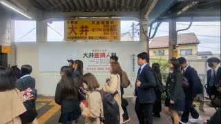 【杜の都仙台旅】JR仙石線 下り 中野栄→多賀城  中野栄で学生さんが大勢降りました